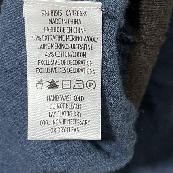 Robert Graham Mens V-Neck Merino Wool Blend Sweater Size 3XL Blue Classic Office - Picture 7 of 7